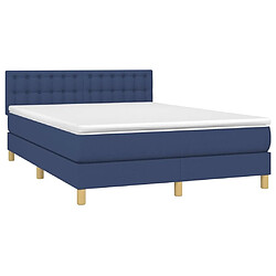 Avis Sommier à lattes LED,Cadre à lattes de lit avec matelas pour Adulte Bleu 140x190 cm Tissu -MN46457