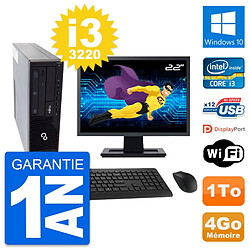 PC Fujitsu E910 DT Ecran 22" Intel i3-3220 RAM 4Go Disque 1To Windows 10 Wifi - Occasion