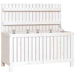 Helloshop26 Coffre boîte meuble de jardin rangement 115 x 49 x 60 cm bois de pin blanc 02_0013069 