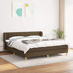 Maison Chic Structures de lit + matelas,Lit à sommier tapissier avec matelas Marron foncé 180x200 cm -MN78077