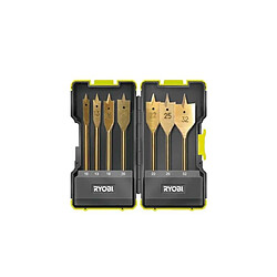 Coffret antichocs RYOBI 7 mèches plates pour perçage bois RAK07SB