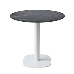 Restootab Table Ø70cm - modèle Round pied blanc ardoise métallisée