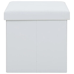 Acheter vidaXL Tabouret de rangement pliable Blanc Similicuir