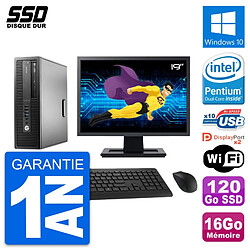 PC HP EliteDesk 800 G2 SFF Ecran 19" G4400 RAM 16Go SSD 120Go Windows 10 Wifi · Occasion 