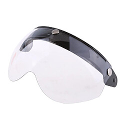 2pcs Visière Basculer Casque De Moto 3/4 Visage 3 Snap Clair + Gris