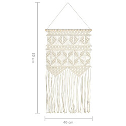 vidaXL Cintre mural en macramé 40x80 cm Coton pas cher