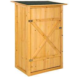 Tectake Armoire de jardin adossée Taman 75 x 56 x 118 cm