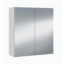 MIRAKEMUEBLE Module dressing 2 portes avec miroir - Blanc brillant Brillance