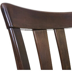 Avis Decoshop26 Lot de 2 chaises de salle à manger en bois massif marron foncé et assise en tissu crème CDS04465