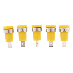 5pieces 4mm Banana Jack Reliure Ecrou pour Socket Multimètre Banane jaune