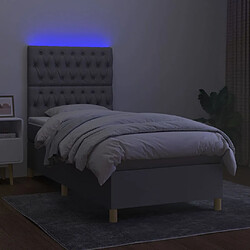 Avis vidaXL Sommier à lattes de lit et matelas et LED Gris clair 100x200 cm