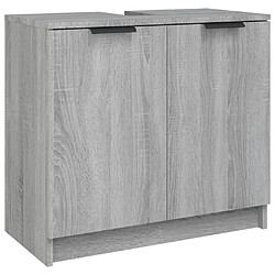 Maison Chic Armoire de bain,Meuble de rangement de salle de bain,Meuble haut Sonoma gris 64,5x33,5x59 cm Bois d'ingénierie -GKD213677