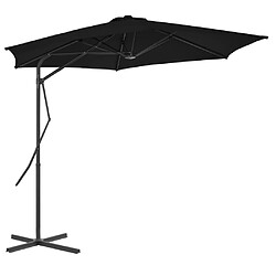 vidaXL Parasol de jardin avec mât en acier noir 300x230 cm