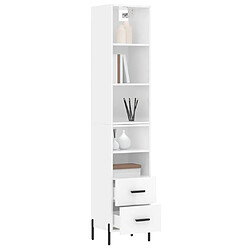 Avis Maison Chic Buffet,Meuble de Rangement,commode pour salon,Cuisine Blanc brillant 34,5x34x180 cm Bois d'ingénierie -MN15411