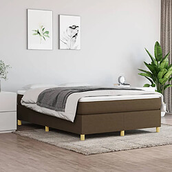 vidaXL Sommier à lattes de lit avec matelas Marron foncé 140x200 cm