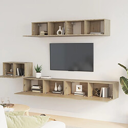 Avis Maison Chic Ensemble de meubles TV 5 pcs | Banc TV Moderne pour salon | Meuble de Rangement - Chêne sonoma Bois d'ingénierie -MN45449