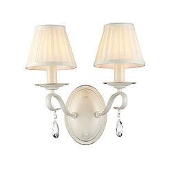 MAYTONI Lampe Bougie Murale Beige avec Abat-Jour Bougie Satin Plissé, 2 Lumières, E14 