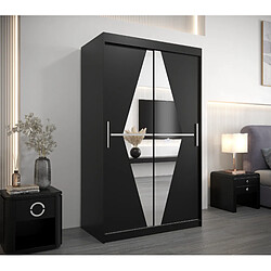 Abiks Meble Armoire Boliwia à portes coulissantes 200/120/62 2 portes (noir/noir) 