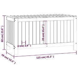 vidaXL Boîte de rangement de jardin Noir 115x49x60 cm Bois massif pin pas cher