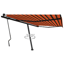 vidaXL Auvent manuel rétractable sur pied 450x300 cm Orange et marron