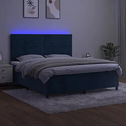 Avis vidaXL Sommier à lattes de lit avec matelas LED Bleu foncé 160x200 cm