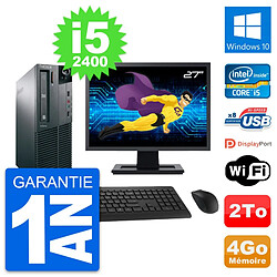 PC Lenovo M81 SFF Ecran 27" Intel i5-2400 RAM 4Go Disque Dur 2To Windows 10 Wifi · Occasion 