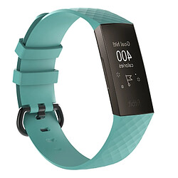 Wewoo Bracelet en silicone à motif de diamants pour Fitbit Charge 3 (bleu Tiffany)