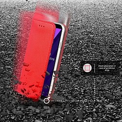 Moozy Case Flip Cover pour Huawei Y6 2018, Rouge - Étui à Rabat Magnétique Intelligent avec Porte-Cartes et Support pas cher