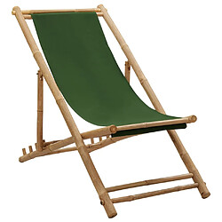 vidaXL Chaise de terrasse Bambou et toile Vert