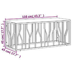 vidaXL Table basse argenté acier inoxydable/bois massif récupération pas cher