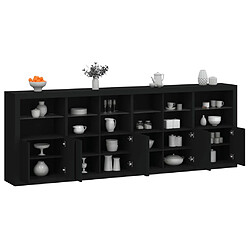 vidaXL Buffet avec lumières LED noir 283x37x100 cm 