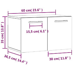 vidaXL Armoire murale Chêne marron 60x36,5x35 cm Bois d'ingénierie pas cher