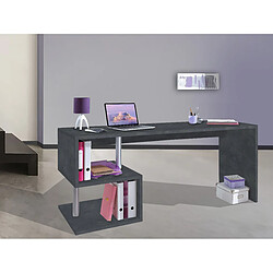 Alter Esse bureau moderne pour bureau et étude avec étagère, Made in Italy, Table d'ordinateur, bureau PC, cm 180x60h78, couleur Gris cendré 