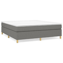 vidaXL Sommier à lattes de lit avec matelas Gris foncé 160x200cm Tissu