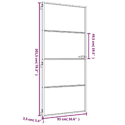 vidaXL Porte intérieure mince doré 93x201,5 cm verre trempé aluminium pas cher