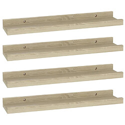 vidaXL Étagères murales 4 pcs chêne sonoma 40x9x3 cm