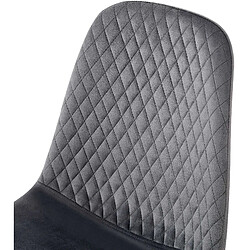 Decoshop26 Lot de 4 chaises de salle à manger coutures décoratives losanges assise en velours gris foncé pieds métal noir mat 10_0001884 pas cher