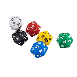 dés poliédriques Dés 6 faces 10 faces Dés Bois 10X 6Pcs D20 Dés de Jeu à Vingt Faces pour RPG D & D Six Couleurs Opaques