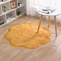 LUUCOZK Tapis moelleux en fausse fourrure, tapis à poils longs pour chambre à coucher et salon, doré-35x35CM fleur de prunier 