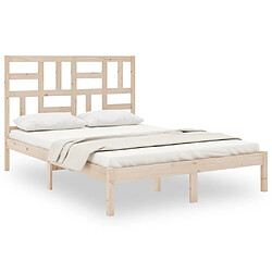 Maison Chic Lit Moderne Chambre - Cadre/structure de lit pour adulte Bois de pin massif 140x190 cm -MN31514