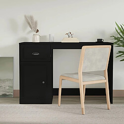 Maison Chic Bureau solide,Table de travail,Bureau d'ordinateur avec tiroir noir 115x50x75 cm bois d'ingénierie -GKD23118