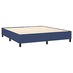 Acheter vidaXL Sommier à lattes de lit et matelas et LED Bleu 160x200 cm Tissu