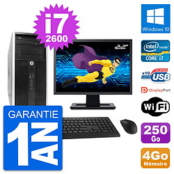 PC Tour HP Pro 6300 CMT Ecran 22" i7-2600 RAM 4Go Disque 250Go Windows 10 Wifi - Occasion