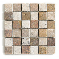 Pegane Carrelage de mosaïque/Plaque mosaïque mur et sol en marbre naturel multicolore - 30 x 30 cm