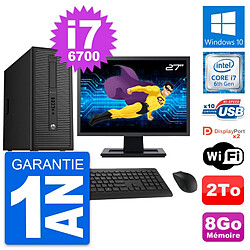 PC Tour HP EliteDesk 800 G2 Ecran 27" i7-6700 RAM 8Go Disque 2To Windows 10 Wifi - Occasion