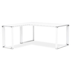 Alterego Bureau d'angle design 'XLINE' en bois blanc (angle au choix) - 160 cm