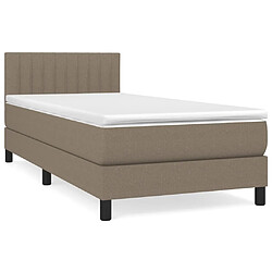 vidaXL Sommier à lattes de lit avec matelas Taupe 100x200 cm Tissu