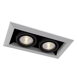 MAYTONI Encastré Twin Square Downlight Blanc, 2 Lumières, GU10 