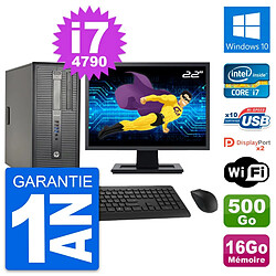 PC Tour HP 600 G1 Ecran 22" Intel i7-4790 RAM 16Go Disque 500Go Windows 10 Wifi · Occasion 