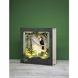 Rayher Cadre décoratif en bois à motif 3D - 24 x 24 x 6,5 cm - Toucan